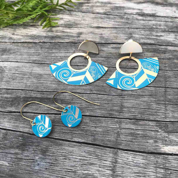 Tribal Earth Earring Set with Ear Studs-Koru-Stainless Steel