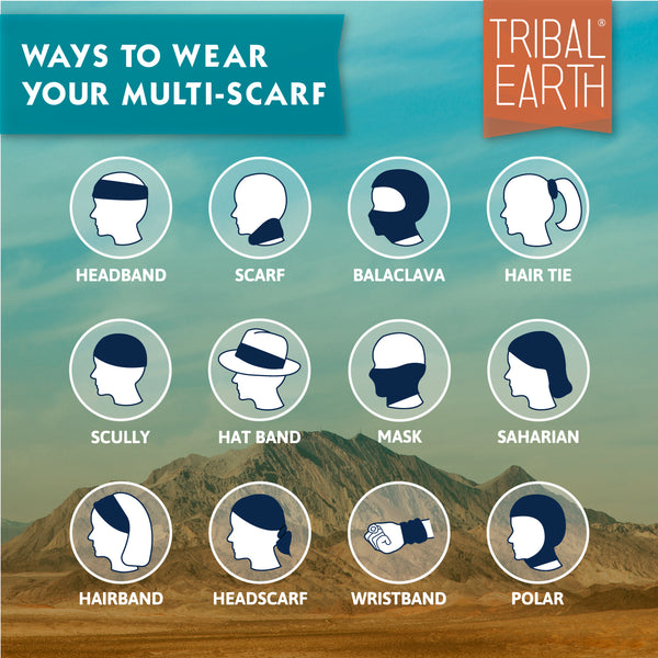 Tribal Earth Multi Scarf provide sun, wind and dust protection
