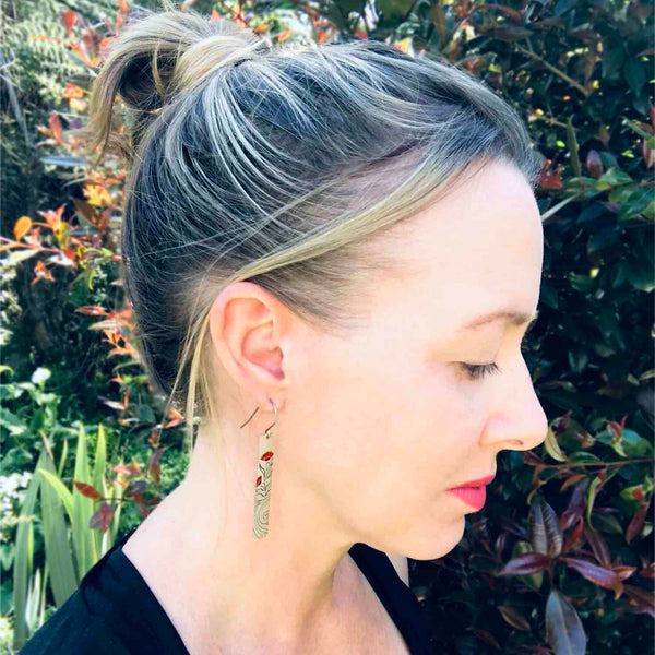 Bar Earrings, gold colour drop earring set. Tribal Earth New Zealand