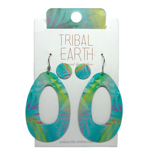 Tribal Earth Earring with Ear Studs-Reflections-Stainless Steel