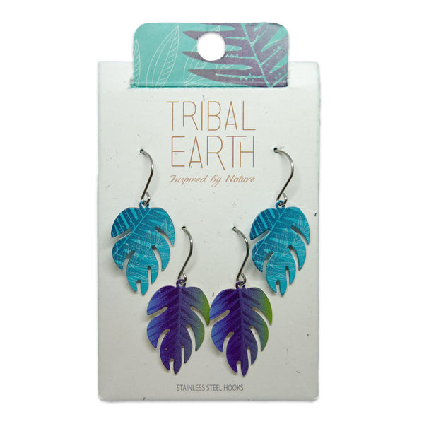 Tribal Earth Earring Set-Ferns-Stainless Steel