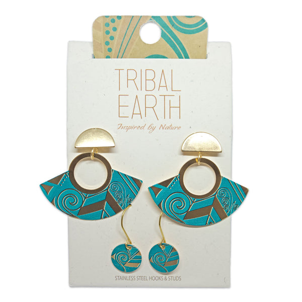 Tribal Earth Earring Set with Ear Studs-Koru-Stainless Steel
