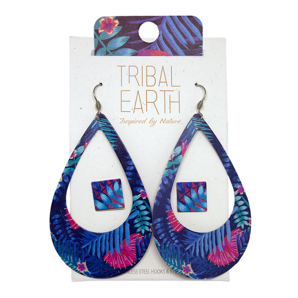 Tribal Earth Earring Set plus Ear Studs-Pohutukawa-Stainless Steel